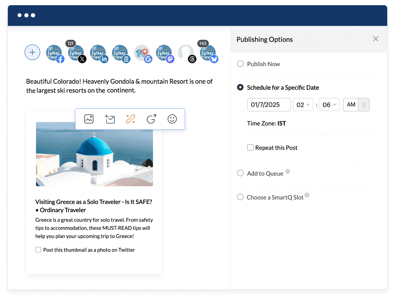 Publishing Tool Interface