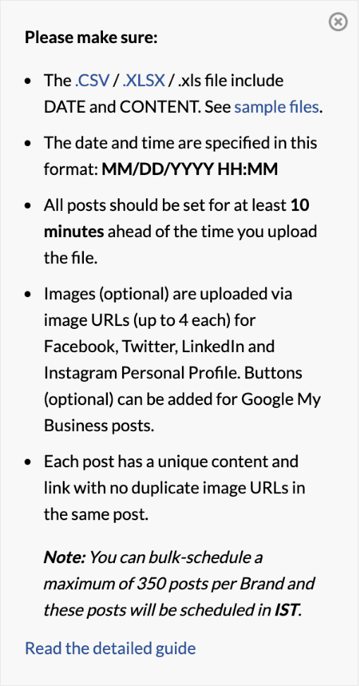 Schedule your content in Bulk