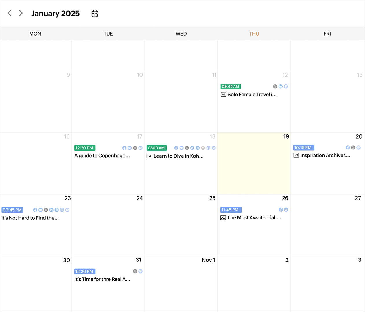 Calendar View